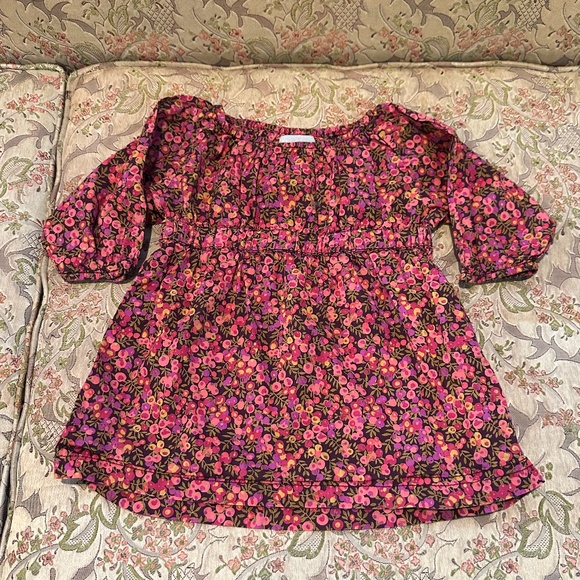 Peek Purple Fleur Des Champs Liberty of London Dress for size 12 - 18 mos. - Picture 1 of 7